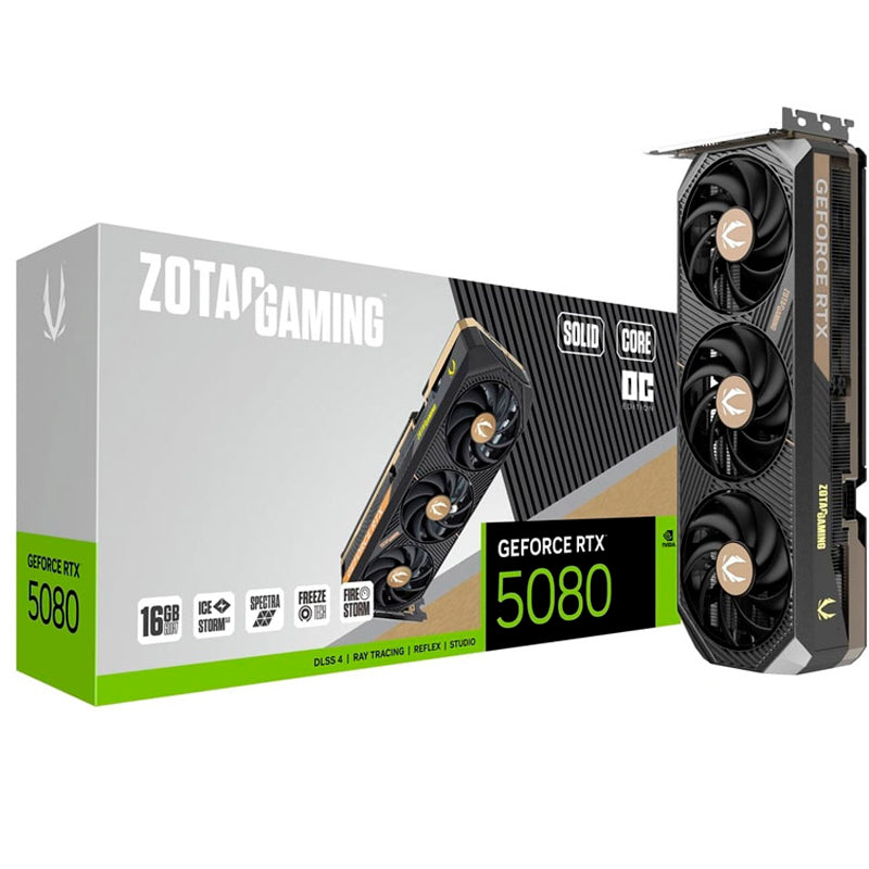Tarjeta Gráfica Zotac Gaming GeForce RTX 5080 SOLID CORE OC 16GB GDDR7 DLSS4