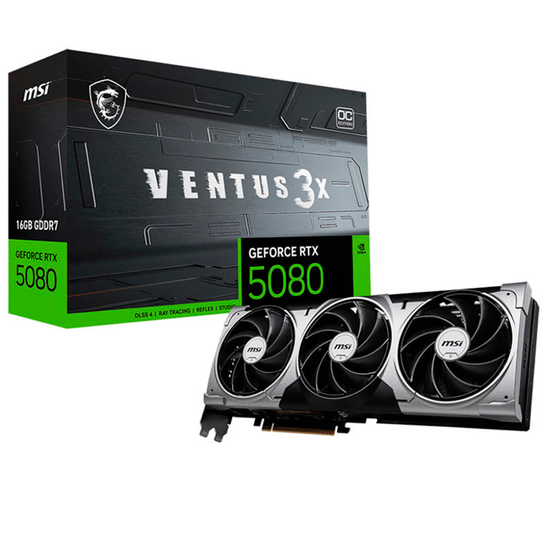 Tarjeta Gráfica MSI GeForce RTX 5080 VENTUS 3X OC 16GB GDDR7 DLSS4